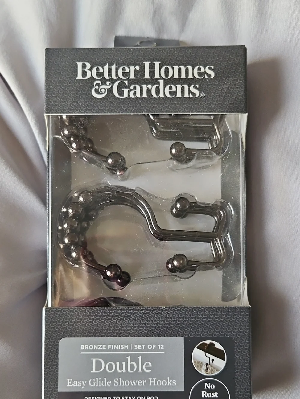 Bronze Double Easy Glide Shower Hooks (12-Pack)